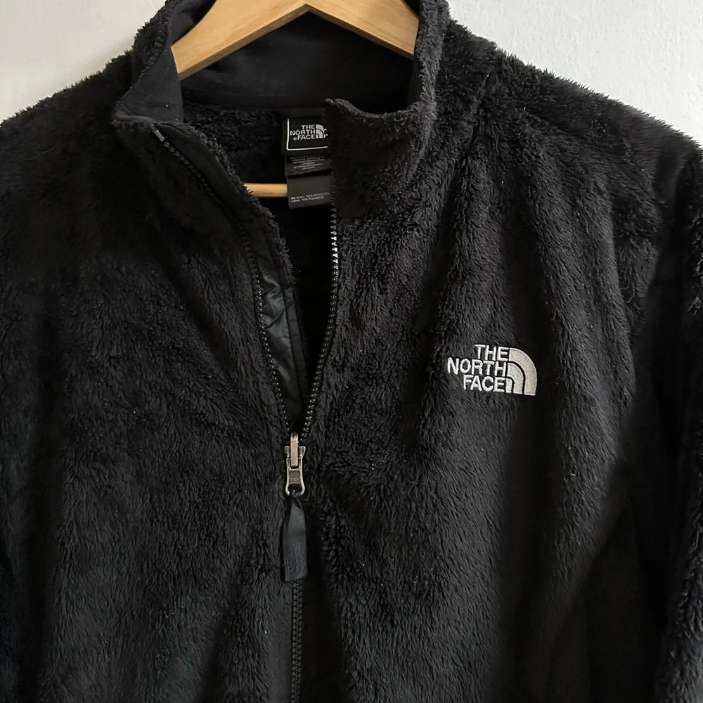 The North Face Black Osito Fuzzy Sherpa Full Zip Up Jacket Mocked Pockets XL - Picture 2 of 11